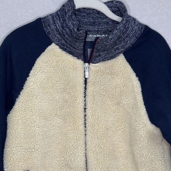 Ariat Jacket Womens XS Winter Cream Sherpa Baseball Bomber AriatTEK Zip - Picture 4 of 10